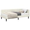 vidaXL Stūra gultas rāmis ar matrači Krēmkrāsa 90 x 190 cm Samts