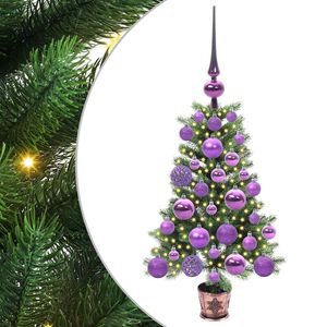 vidaXL Ziemassvētku eglīte su 150 LED ar statīvu Zaļa 65 cm PE