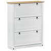 vidaXL Apavu skapis Corona Balts 99 x 32 x 122 cm Ciets priedes koks