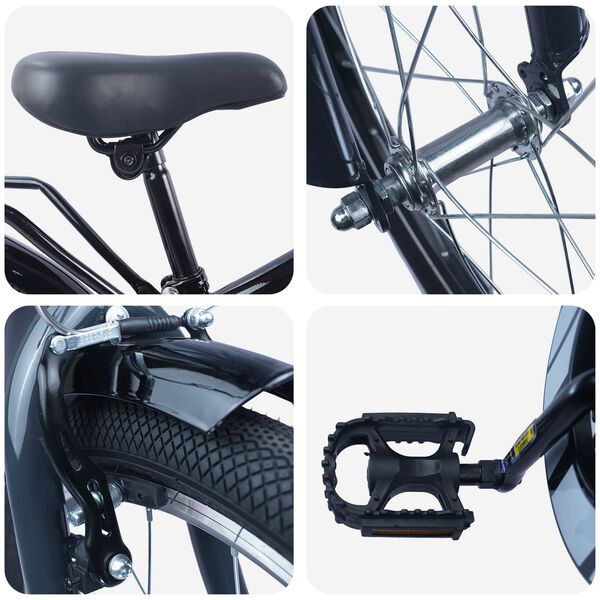 vidaXL Bērnu Velosipēds 20 Collas 6-11 gadu vecumam Melna