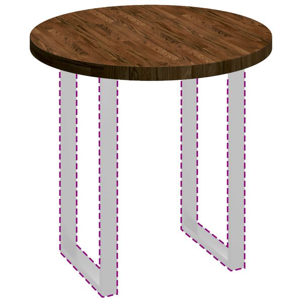 vidaXL Galda virsma Gai&scaron;i brūns &Oslash; 80 x 4 cm Cietā ozola koks