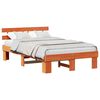 vidaXL Gultas rāmis Vaks brūns 135 x 190 cm Ciets priedes koks