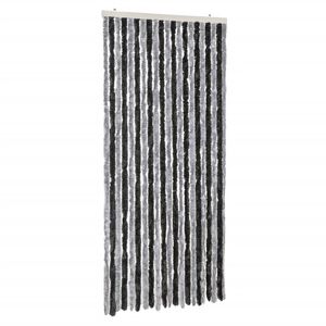 vidaXL kukaiņu aizkars, pelēks un melns, 90x220 cm, &scaron;enils