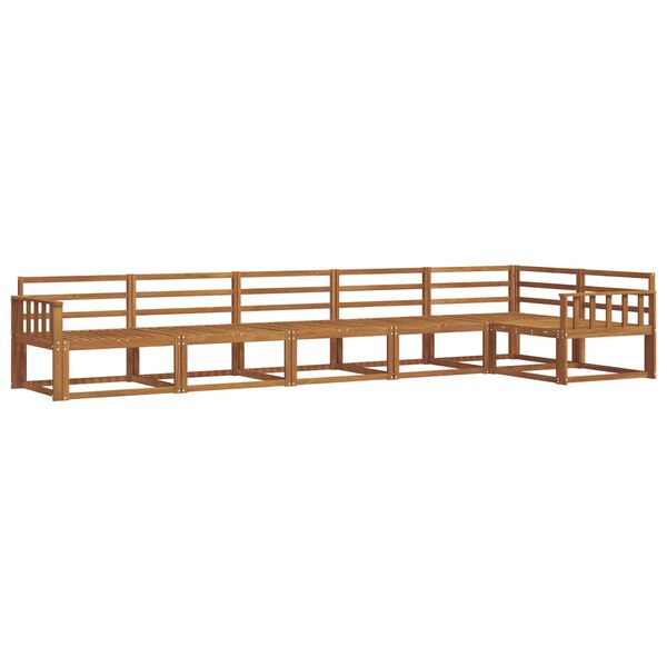 vidaXL Āra dīvānu komplekts 6 pcs Dabiska Cietā akācijas koks