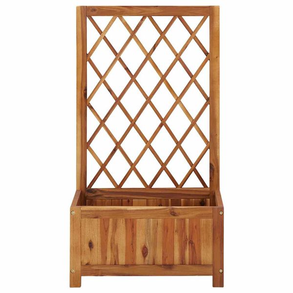 vidaXL augstā puķu kaste ar špaleru, akācijas masīvkoks