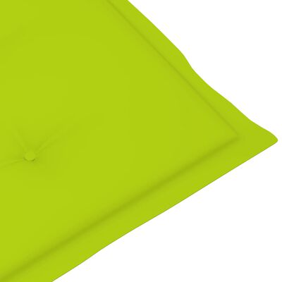 vidaXL dārza krēsli, spilgti zaļi matrači, 6 gab., masīvs tīkkoks