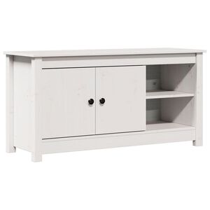 vidaXL TV skapītis, balts, 103x36,5x52 cm, priedes masīvkoks