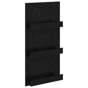 vidaXL Žurnālu statīvs ar plauktu Melns ozolkoks 51 x 11 x 102 cm