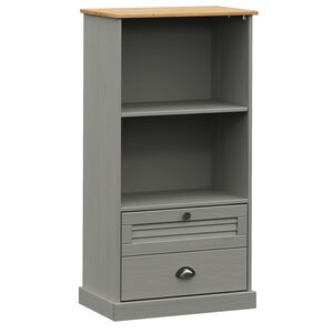 vidaXL grāmatu plaukts, VIGO, pelēks, 60x35x114,5 cm, priedes koks