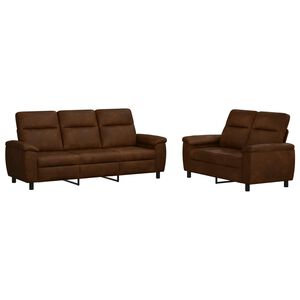 vidaXL Dīvānu komplekts 2 pcs Brūna Mākslīgā zam&scaron;ādas āda