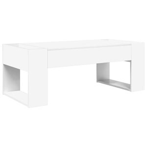 vidaXL Kafijas galdiņ&scaron; Balts 110 x 50 x 41 cm Inženierijas koks