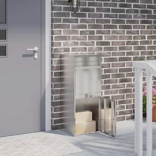 vidaXL Paku nodo&scaron;anas kaste ar uzglabā&scaron;anu Sudraba 47,5 x 38 x 59 cm