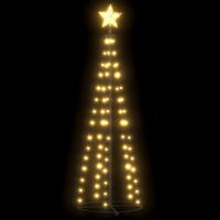 vidaXL Ziemassvētku koks, 70 silti baltas LED lampiņas, 50x120 cm