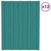 vidaXL Jumta panelis 12 pcs Zaļa 60 x 45 cm Cinkots tērauds