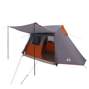 vidaXL Tuneļveida telts Pelēka un oranža 475 x 220 x 192 cm