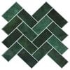 vidaXL Caurspīdīgas flīzes 10 pcs Tum&scaron;i zaļ&scaron; 30 x 30 cm