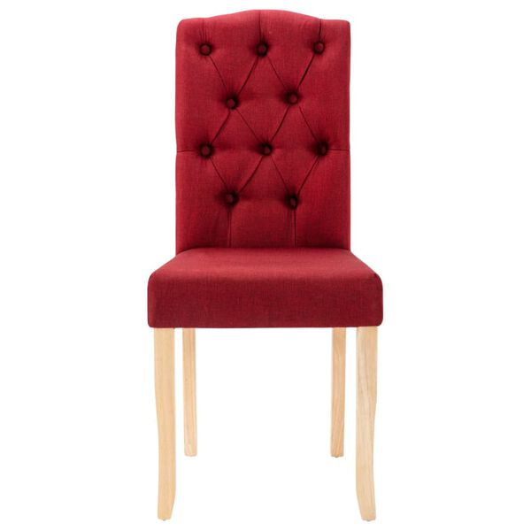 vidaXL virtuves krēsli, 6 gab., vīnsarkans audums