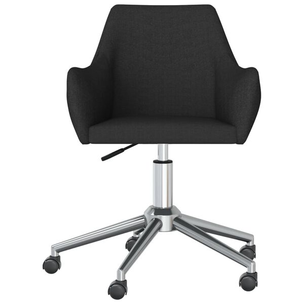 vidaXL grozāmi virtuves krēsli, 4 gab., melns audums