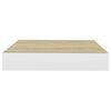 vidaXL sienas plaukti, 2 gab., balti, ozolkoka, 23x23,5x3,8 cm, MDF