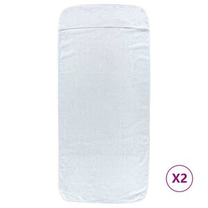 vidaXL pludmales dvieļi, 2 gab., 60x135 cm, audums, 400 g/m2, balti