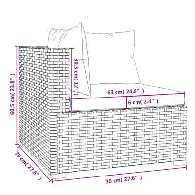 vidaXL 4-daļīgs dārza atpūtas mēbeļu komplekts ar matračiem, PE, melns