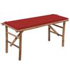 vidaXL saliekams dārza sols ar matraci, 118 cm, bambuss