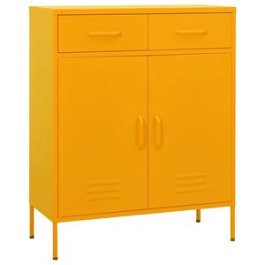vidaXL skapītis, 80x35x101,5 cm, tērauds, sinepju dzeltens