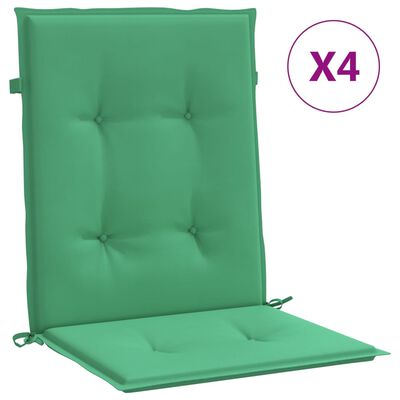 vidaXL dārza krēslu spilveni, 4 gab., zaļi, 100x50x3 cm, audums