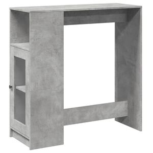 vidaXL bāra galds ar plauktiem, betona pelēks, 101x40x103,5 cm