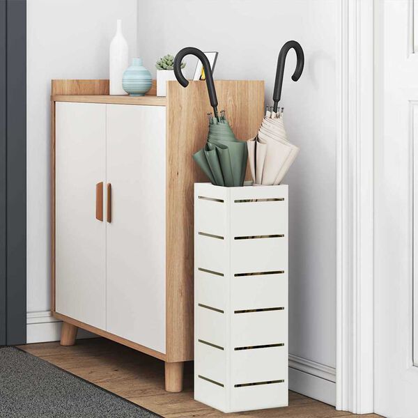 vidaXL Lietussarga statīvs Balts 15,5 x 15,5 x 49 cm Tērauds