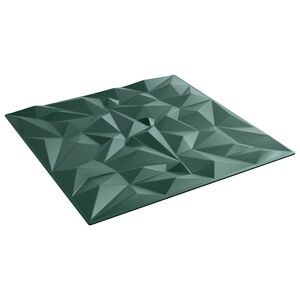 vidaXL Sienas paneļi 12 gab. 50 x 50 cm Amatista Zaļ&scaron; XPS Putu