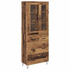 vidaXL Augstais skapītis Vecs koks 69,5 x 34 x 90 cm Inženierijas koks