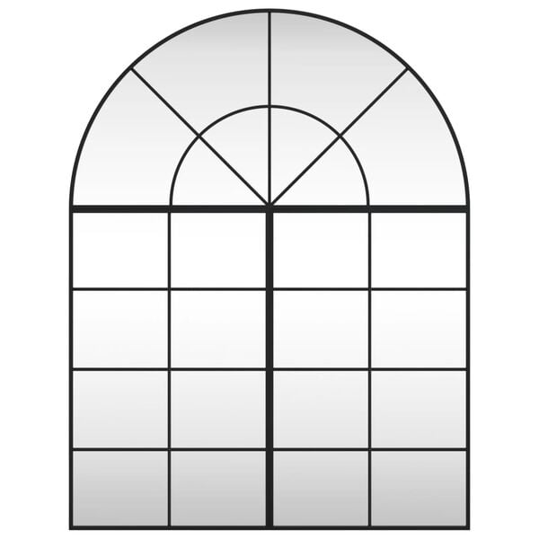 vidaXL sienas spogulis, melns, 100x130 cm, dzelzs