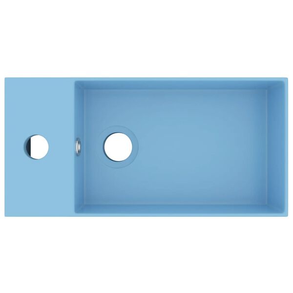 vidaXL vannasistabas izlietne ar noteci, gai&scaron;i zila keramika