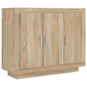 vidaXL kumode, ozolkoka krāsa, 92x35x75 cm, inženierijas koks