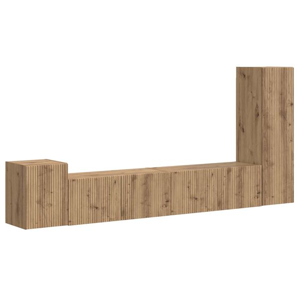 vidaXL TV skapī&scaron;u komplekts 3 pcs Artisānā ozols Inženierijas koks