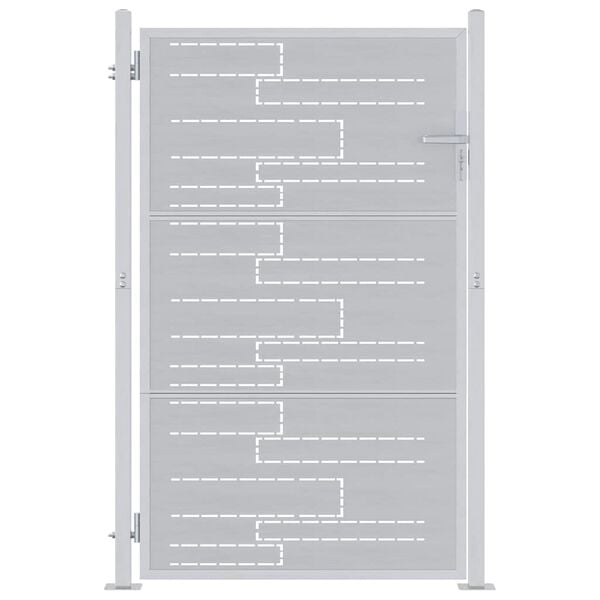 vidaXL Dārza vārti ar slēdzeni Sudraba 100 x 125 cm Nerūsējošs tērauds