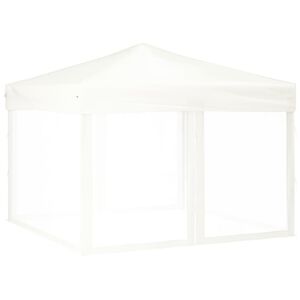 vidaXL saliekama nojume ar sienām, balta, 3x3 m