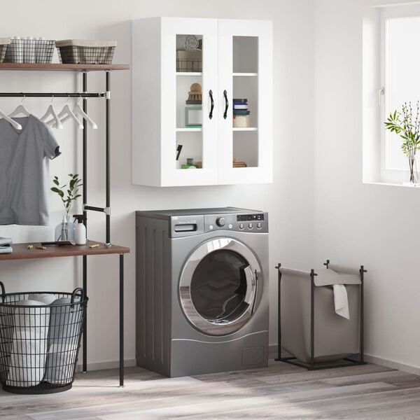 vidaXL sienas skapītis, balts, 69,5x34x90 cm, inženierijas koks