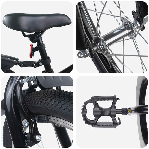 vidaXL Bērnu Velosipēds 22 Collas biedri no 7 līdz 12 gadiem Melna