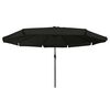 vidaXL Dārza parasols Melna 395 x 395 x 245 cm Poliesters un tērauds