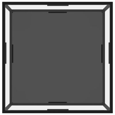 vidaXL kafijas galdiņš, melns, caurspīdīgs, 80x80x35 cm, rūdīts stikls