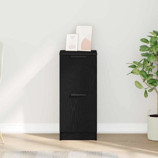 vidaXL Puse Melns ozolkoks 30 x 30 x 70 cm Inženierijas koks