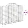 vidaXL arkveida gabiona grozi, 18gb., 200x50x140/160cm, cinkota dzelzs