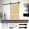 vidaXL Slīdo&scaron;ās durvis 80 x 210 cm Priedes masīvkoks Dabiska un melna