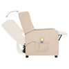 vidaXL masāžas krēsls, krēmkrāsas audums