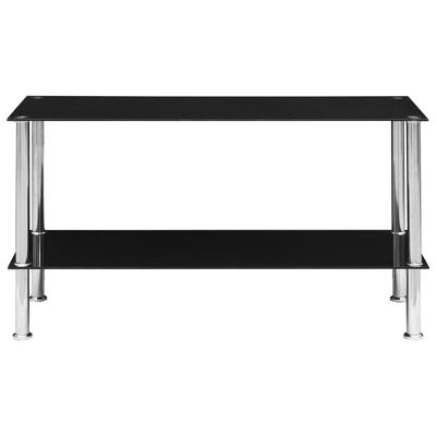 vidaXL kafijas galdiņš, melns, 110x43x60 cm, rūdīts stikls
