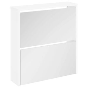 vidaXL apavu plaukts ar spoguli un 2 nodalījumiem, 63x17x67 cm