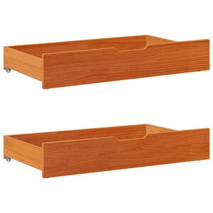 vidaXL gultas atvilktnes, 2 gab., brūnas, 95x55x17 cm, priedes koks