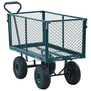 vidaXL dārza ratiņi, zaļi, 350 kg